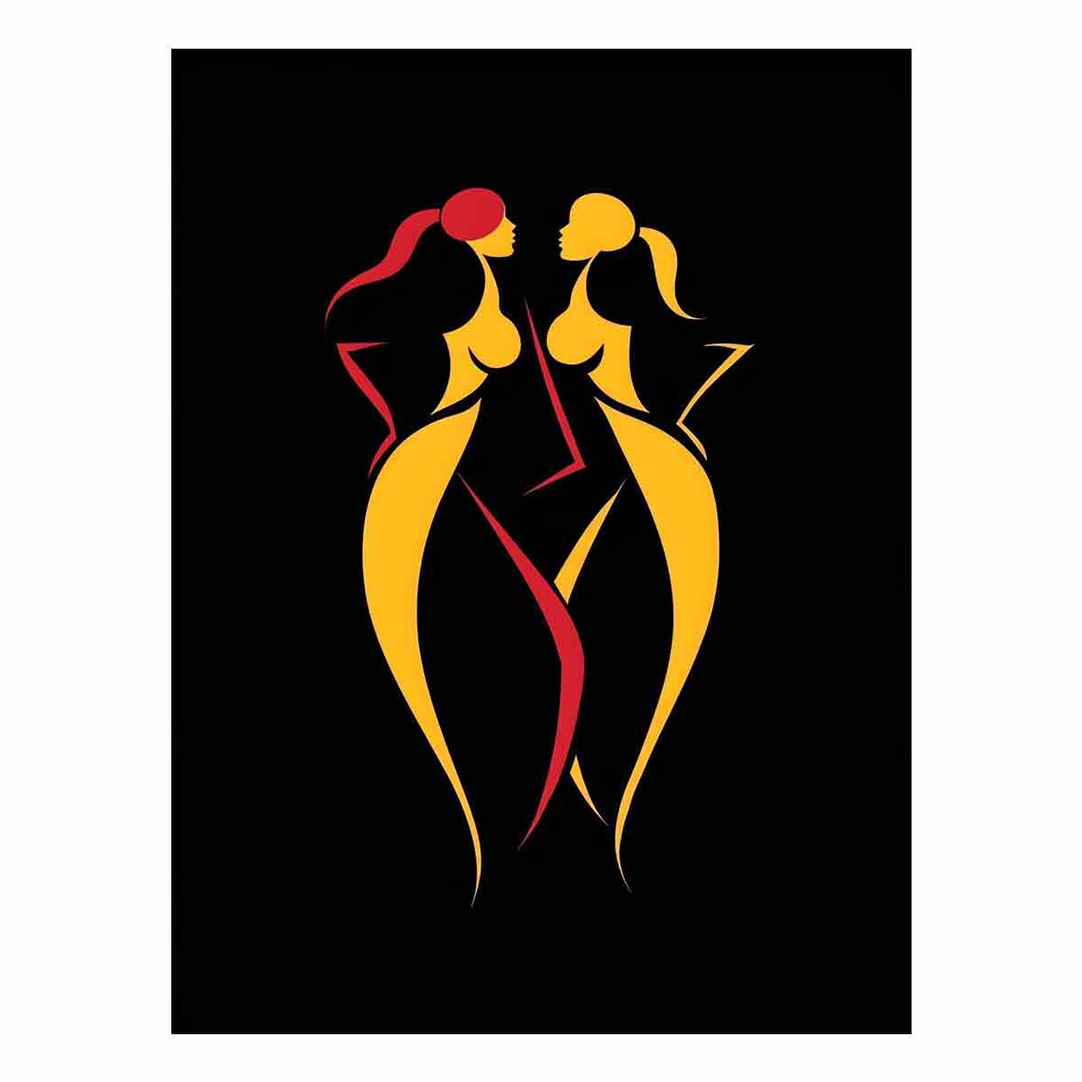 Come Close Line Art Canvas Art Print-0