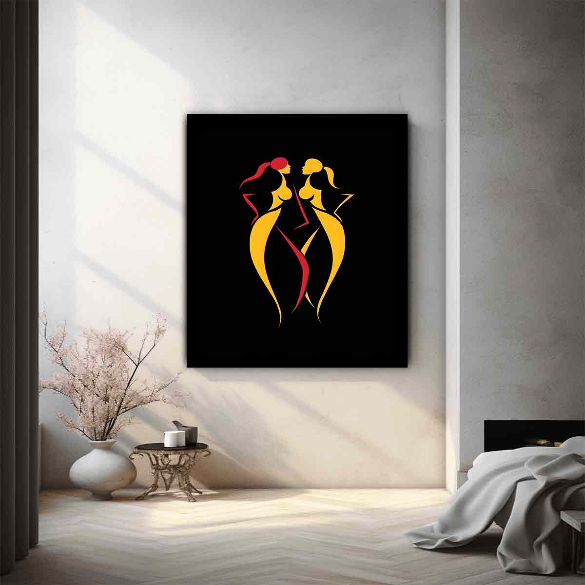 Come Close Line Art Canvas Art Print-1