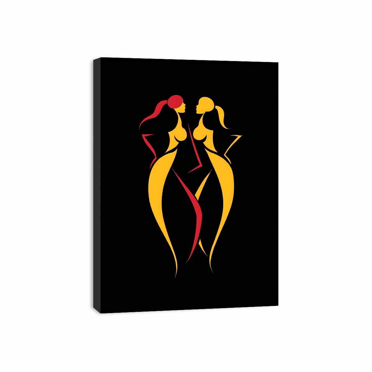 Come Close Line Art Canvas Art Print-3