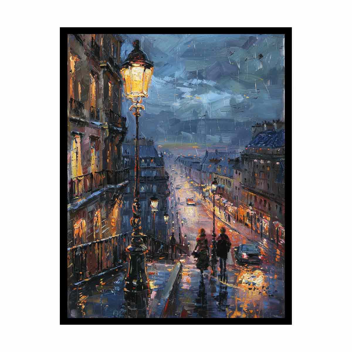 Paris Street Walk  Canvas Art Print-4