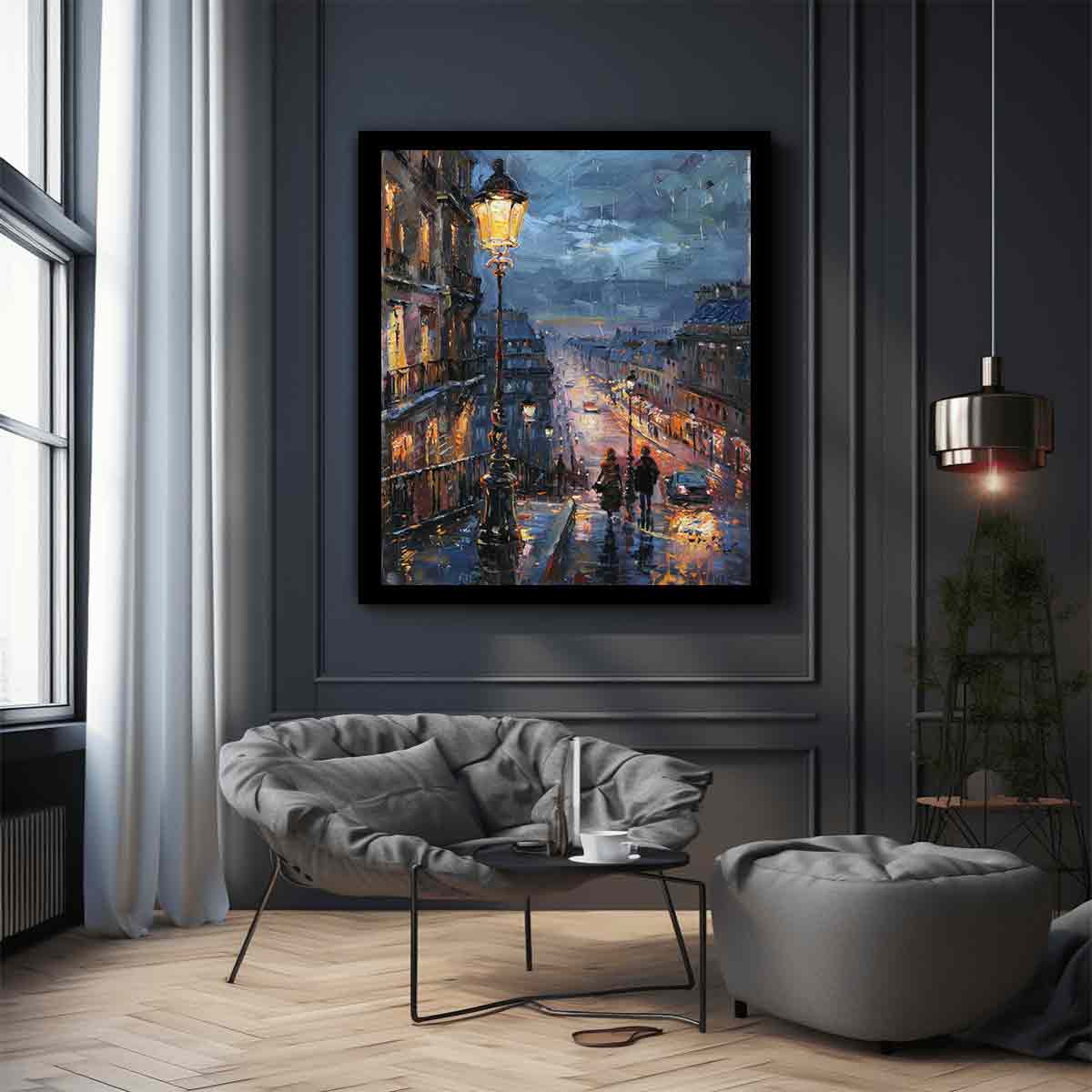 Paris Street Walk  Canvas Art Print-2