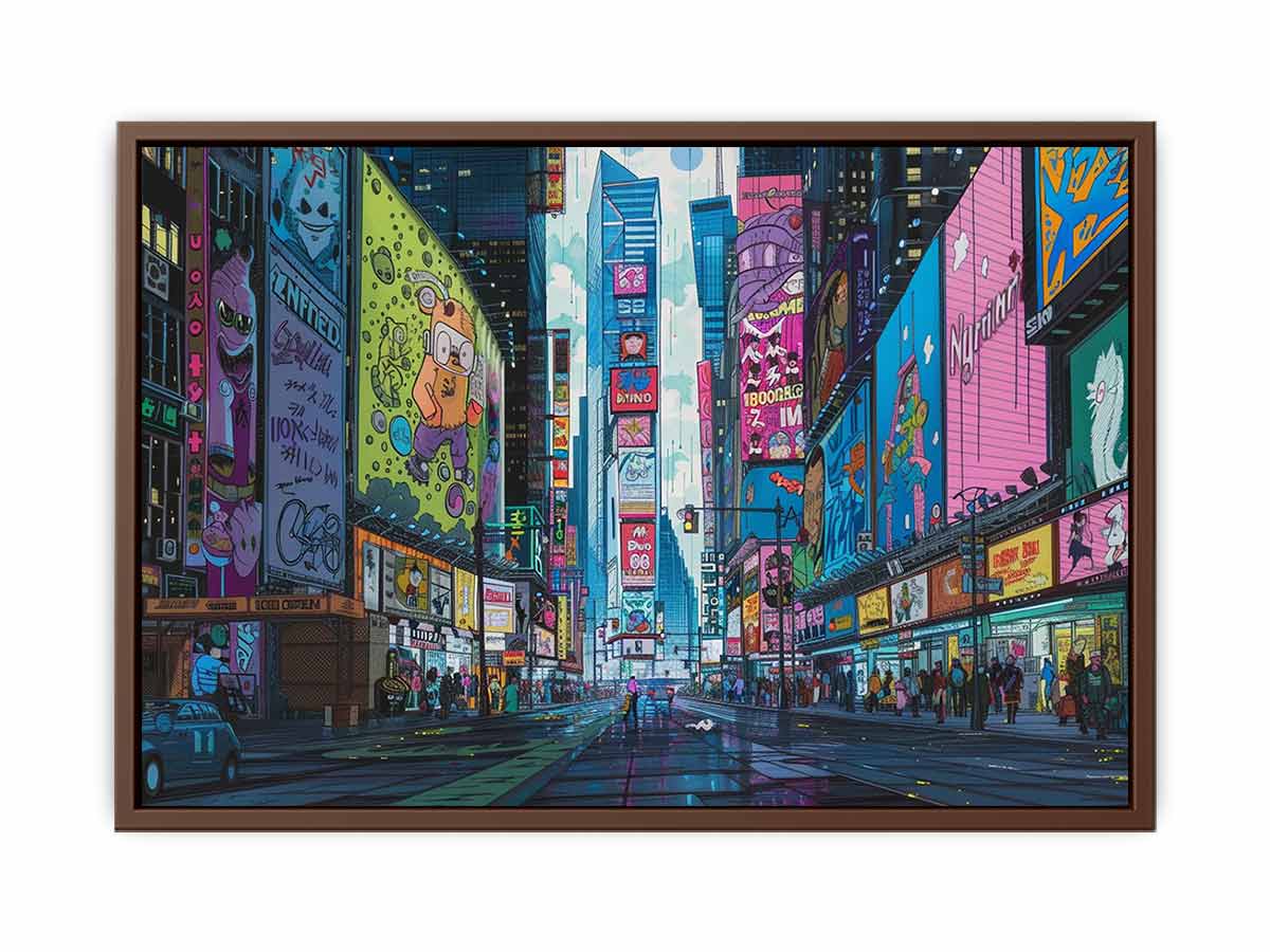 Retro Time Square  Canvas Art Print-6