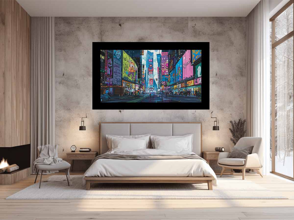 Retro Time Square  Canvas Art Print-1
