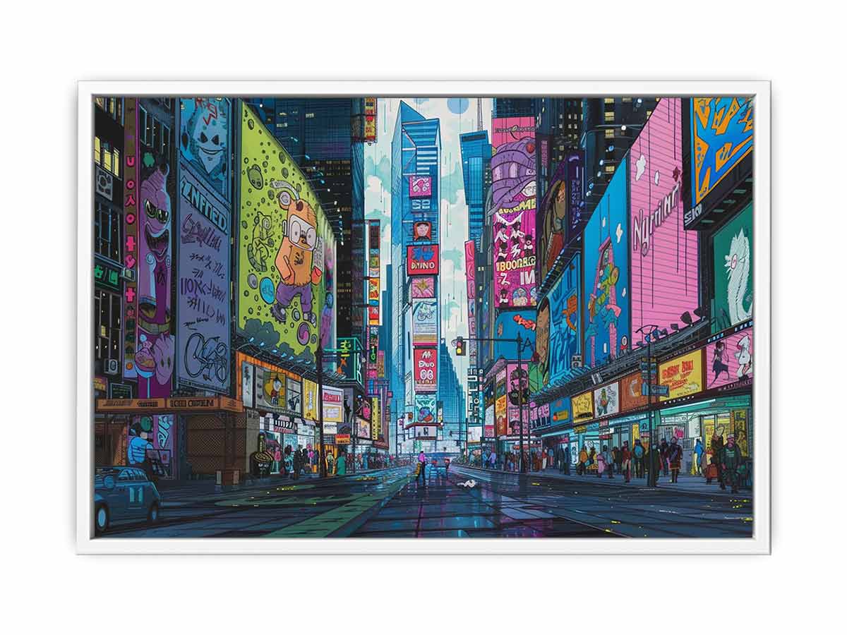 Retro Time Square  Canvas Art Print-5