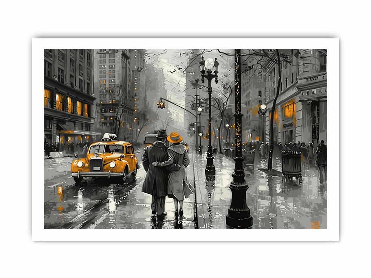 New York Street  Canvas painting Artwork-8