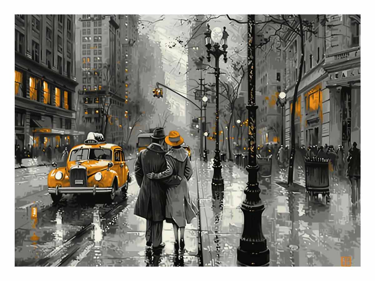New York Street  Canvas painting Artwork-0