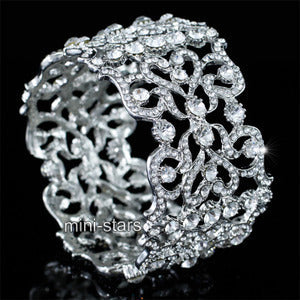 Bridal Wedding Pageant Party Art Deco Vintage Style Crystal Bangle XB084-0