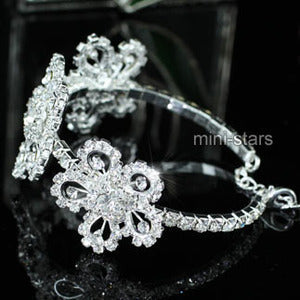 Bridal Flower Crystal Bangle Bracelet XB066-0