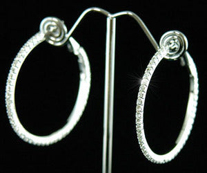 Sparkling Crystal Rhinestone Hoop Pierced Earrings E1042-0