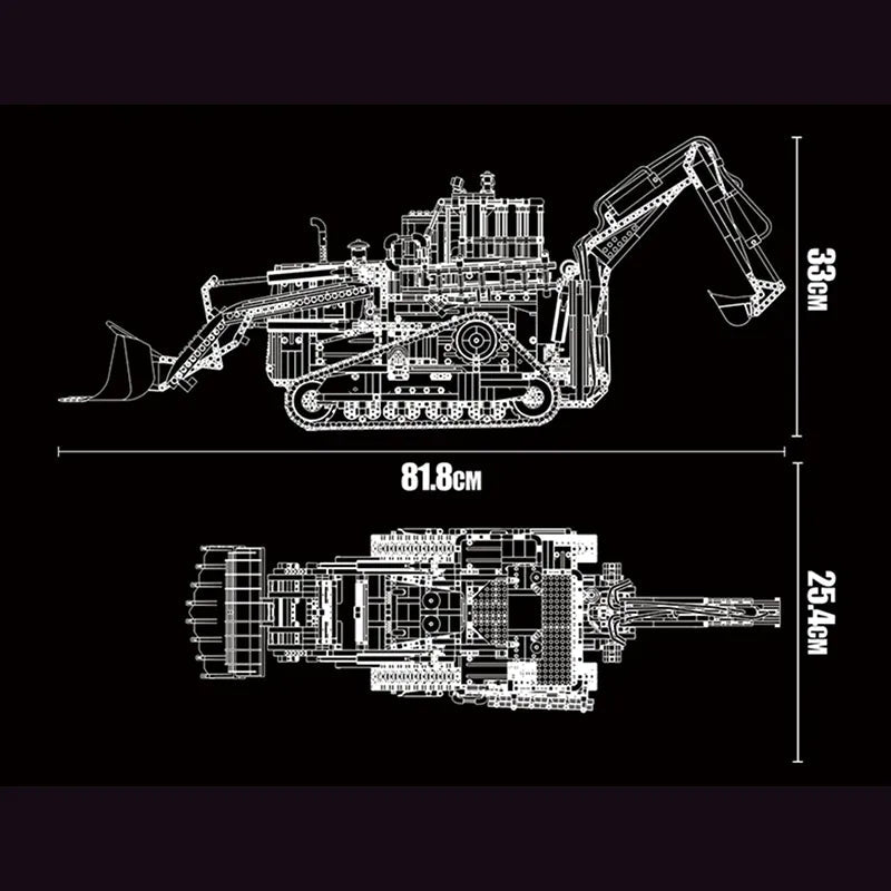 Remote Controlled Pneumatic Backhoe Loader 3962pcs-4