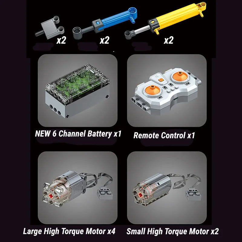 Remote Controlled Pneumatic Backhoe Loader 3962pcs-3