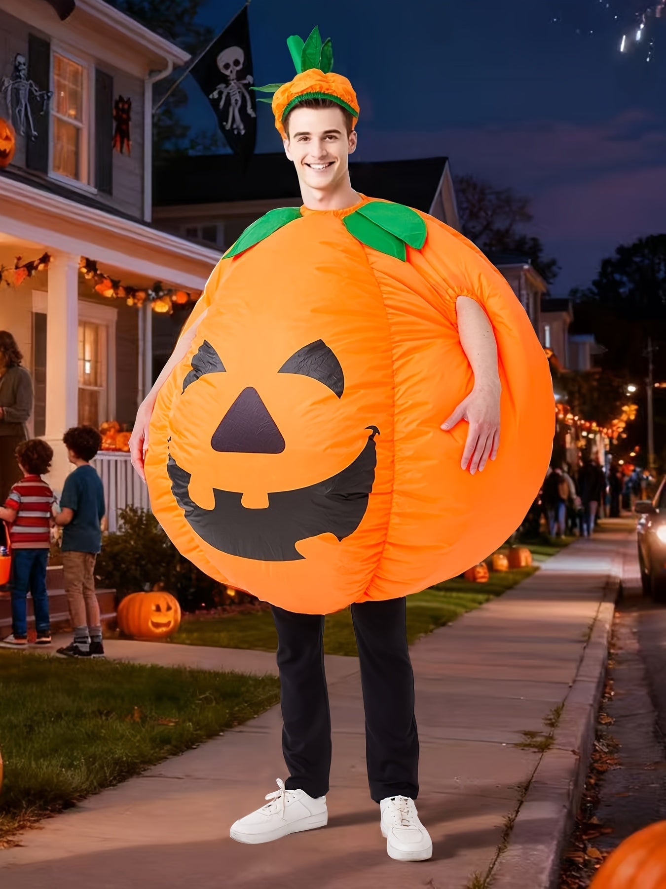 Inflatable Pumpkin Costume Adult One-Piece Suit-2