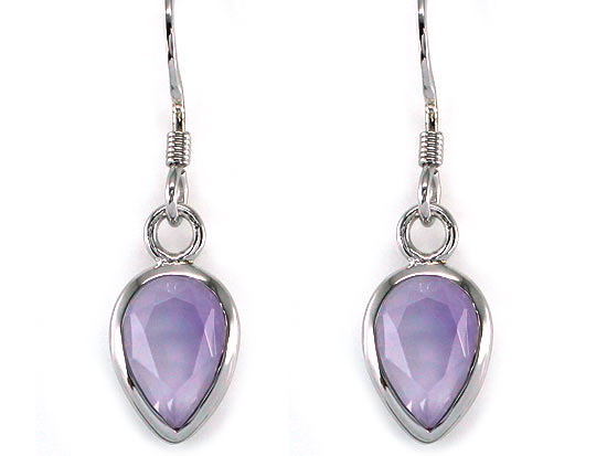 3 Carat Genuine Purple Pear Cut Amethyst 925 Sterling Silver Dangle Fine Earrings XFE8004-2