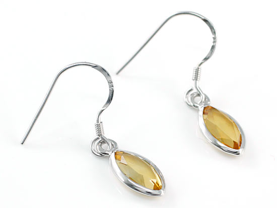 2 Carat Genuine Yellow Citrine 925 Sterling Silver Dangle Fine Earrings XFE8005-0