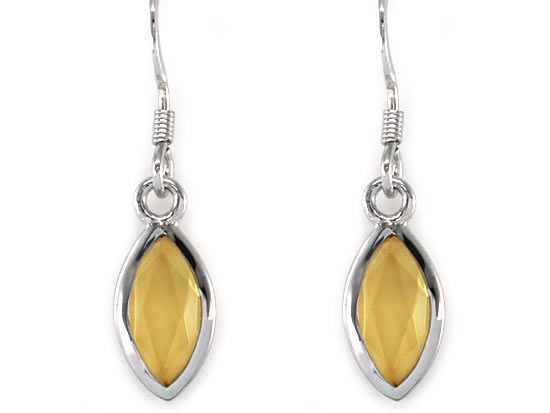 2 Carat Genuine Yellow Citrine 925 Sterling Silver Dangle Fine Earrings XFE8005-1