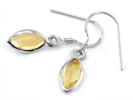 2 Carat Genuine Yellow Citrine 925 Sterling Silver Dangle Fine Earrings XFE8005-2