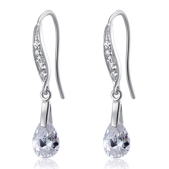 2 Carat Pear Cut Created Diamond 925 Sterling Silver Dangle Earrings XFE8018-3
