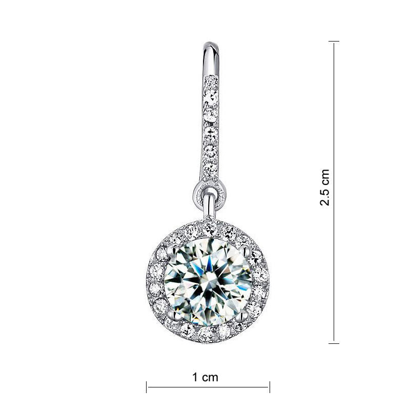 1.5 Carat Created Diamond 925 Sterling Silver Dangle Earrings XFE8026-2
