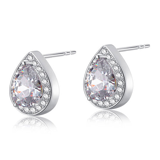 1 Carat Pear Cut Created Diamond 925 Sterling Silver Stud Earrings XFE8032-3