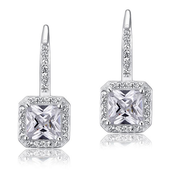 1.5 Carat Created Diamond 925 Sterling Silver Dangle Earrings XFE8047-1