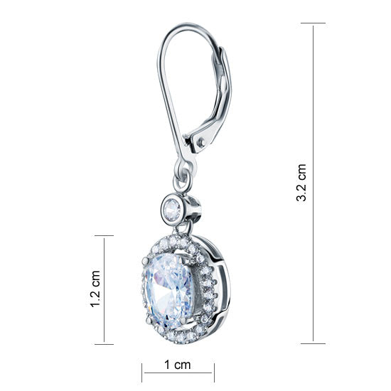 1.5 Carat Oval Cut Created Diamond 925 Sterling Silver Dangle Earrings XFE8061-3