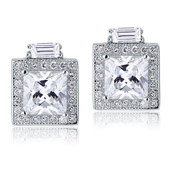 2 Carat Created Diamond Vintage Style Stud 925 Sterling Silver Earrings XFE8067-2