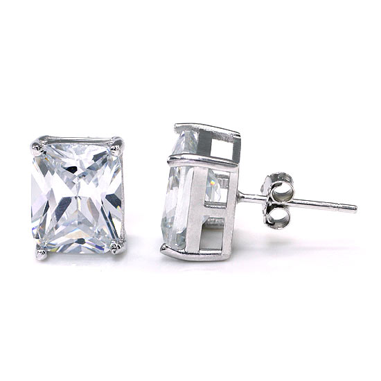 4 Carat Created Diamond Stud 925 Sterling Silver Earrings XFE8087-0