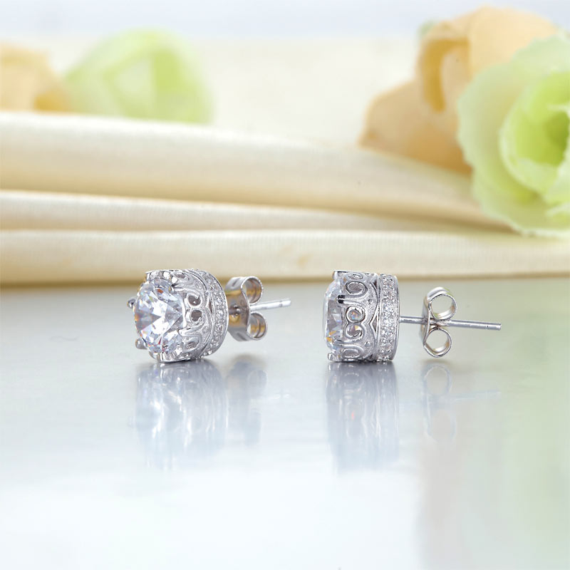1.5 Carat Vintage Style Stud 925 Sterling Silver Earrings Jewelry XFE8106-3