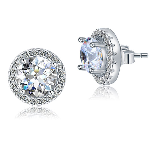 2.5 Carat Halo (Removable) Stud Earrings 925 Sterling Silver Jewelry XFE8125-2