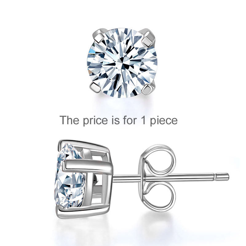0.5 Carat Moissanite Diamond Earring (1 Piece) Unisex 925 Sterling Silver MFE8188-0
