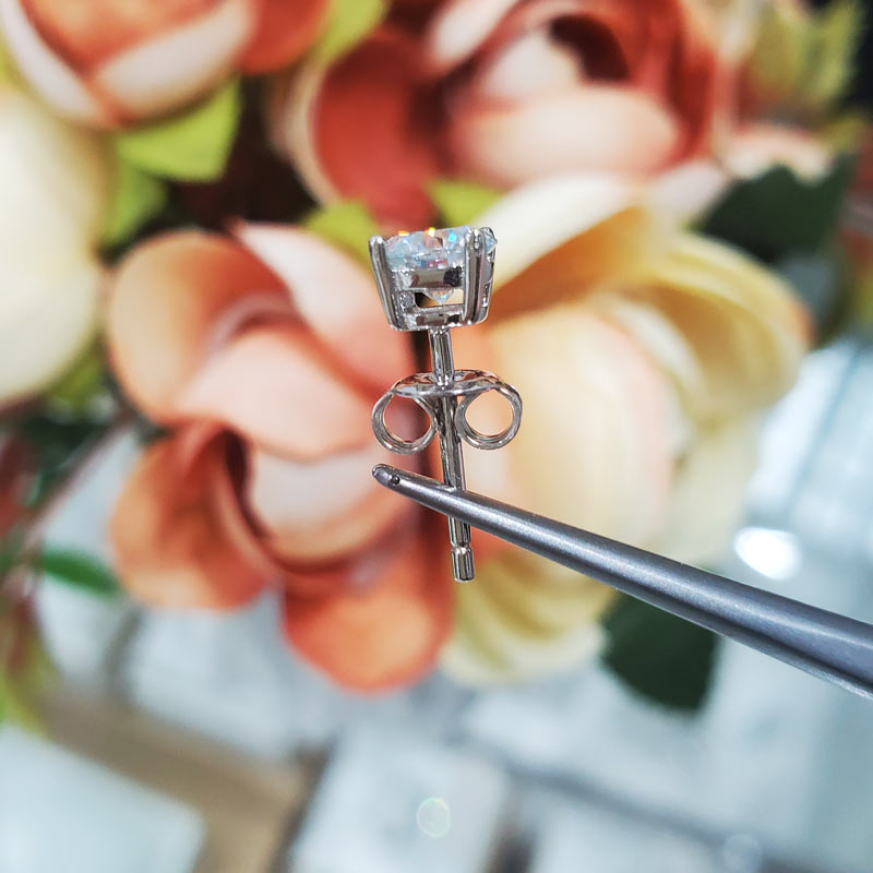 0.5 Carat Moissanite Diamond Earring (1 Piece) Unisex 925 Sterling Silver MFE8188-3