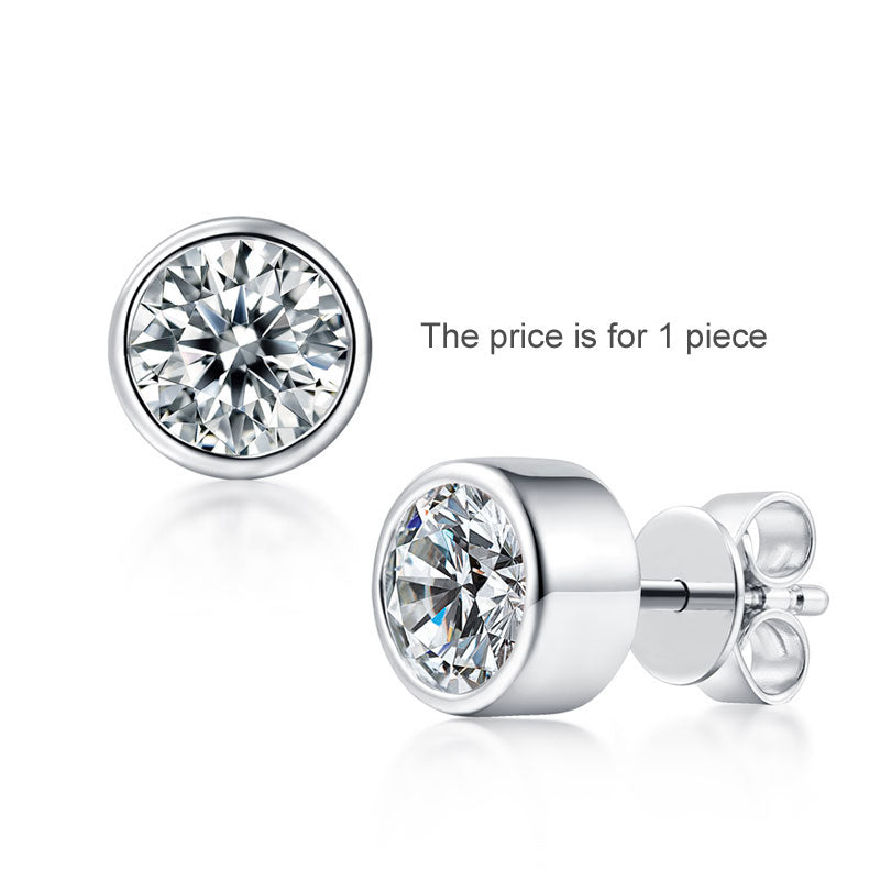 1 Carat Moissanite Diamond Earring (1 Piece) Unisex 925 Sterling Silver MFE8195-0