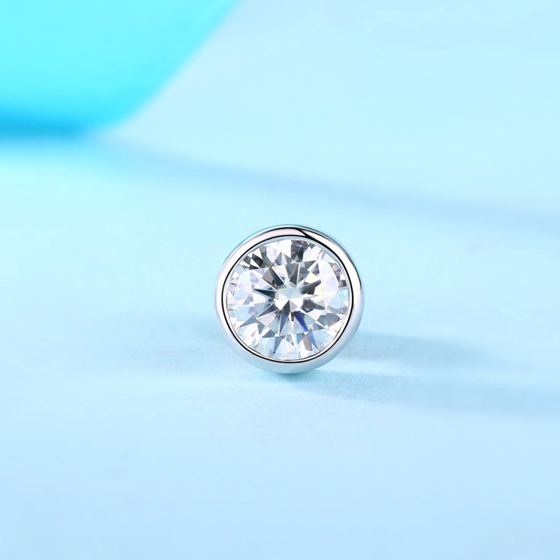 1 Carat Moissanite Diamond Earring (1 Piece) Unisex 925 Sterling Silver MFE8195-3