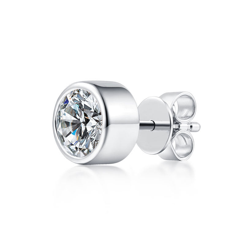 1 Carat Moissanite Diamond Earring (1 Piece) Unisex 925 Sterling Silver MFE8195-1