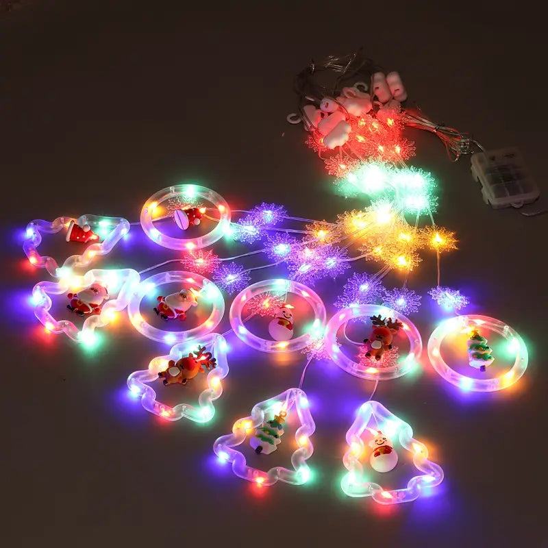 Starry Splendor: Festive Christmas Curtain Lights-1
