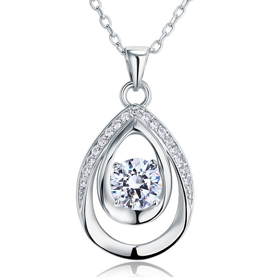 1 Carat Round Cut 925 Sterling Silver Bridesmaid Pendant Necklace Jewelry XFN8026-0
