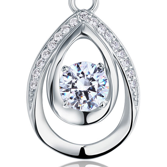 1 Carat Round Cut 925 Sterling Silver Bridesmaid Pendant Necklace Jewelry XFN8026-2