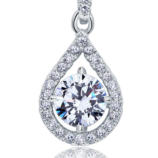 1 Carat Round Cut Created Diamond Bridal 925 Sterling Silver Pendant Necklace XFN8035-3