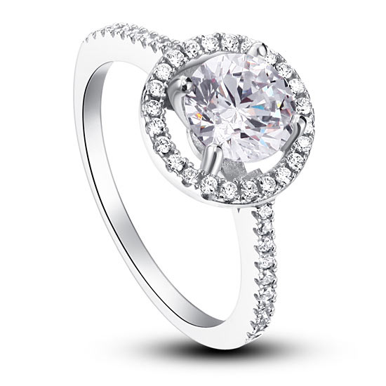 1.25 Carat Round Cut Created Diamond 925 Sterling Silver Wedding Engagement Ring XFR8003-2
