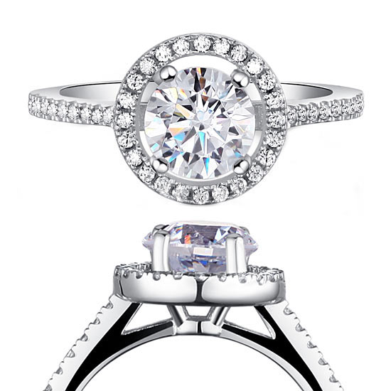 1.25 Carat Round Cut Created Diamond 925 Sterling Silver Wedding Engagement Ring XFR8003-0