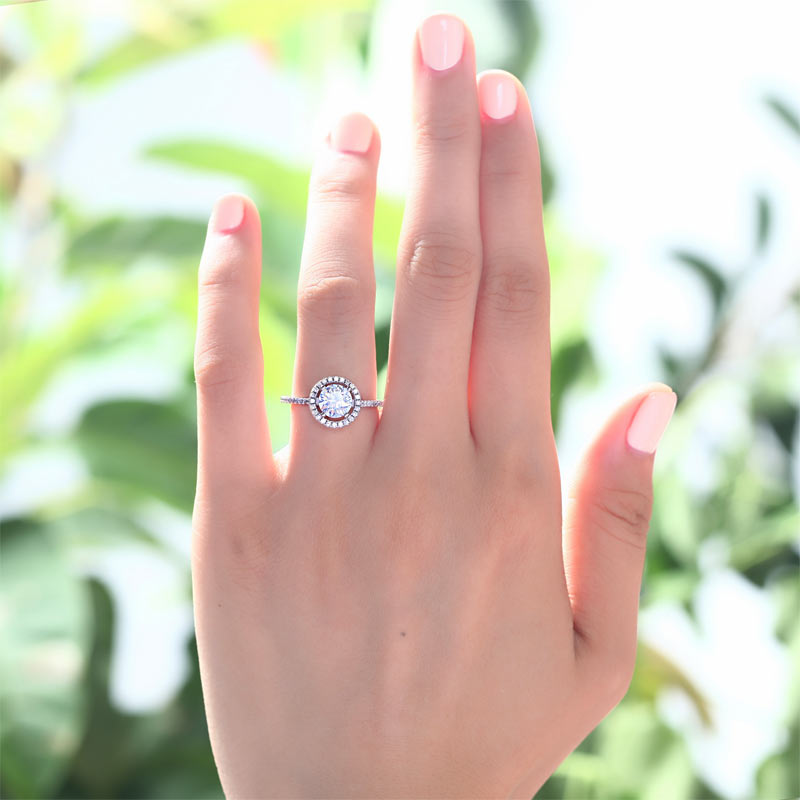 1.25 Carat Round Cut Created Diamond 925 Sterling Silver Wedding Engagement Ring XFR8003-1