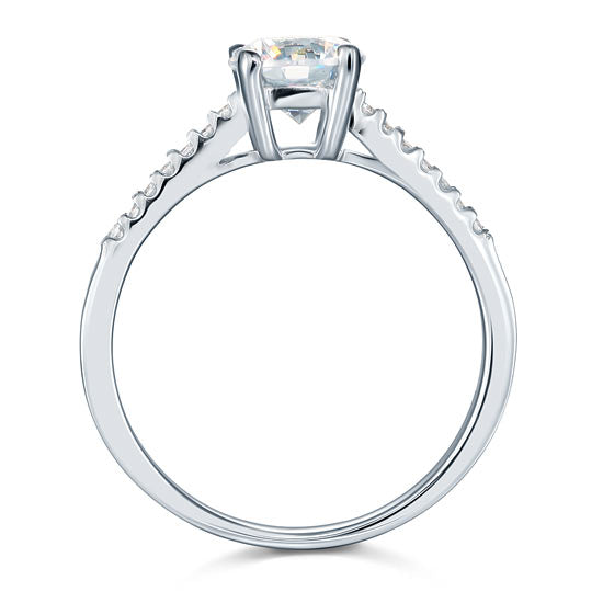 Created Diamond Sterling 925 Silver Engagement Ring XFR8030-3
