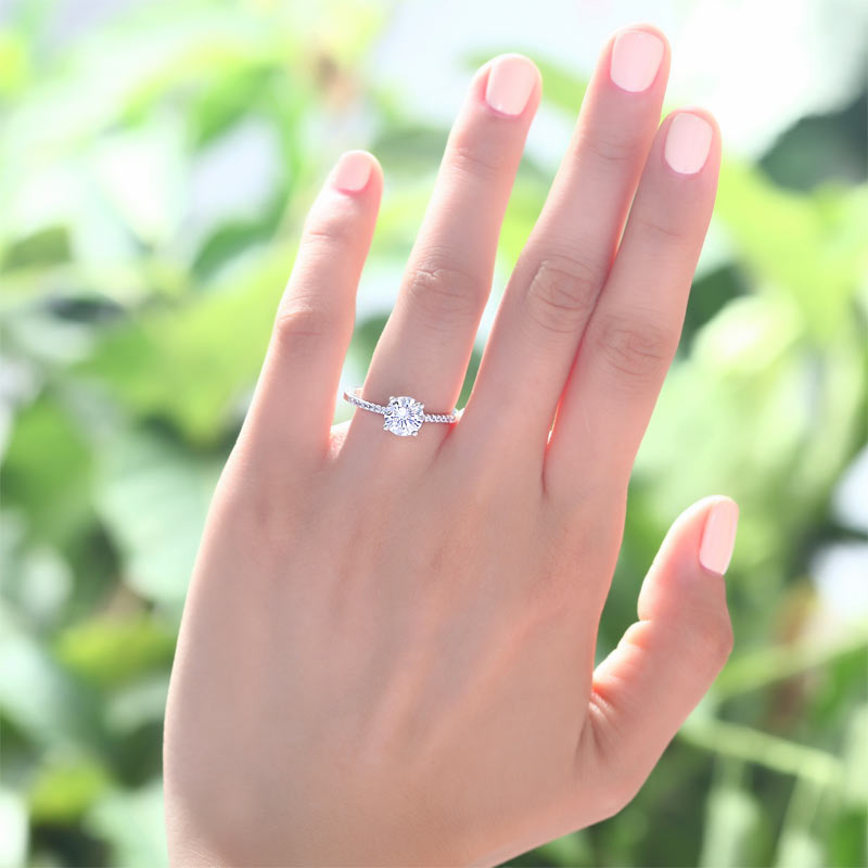 Created Diamond Sterling 925 Silver Engagement Ring XFR8030-4