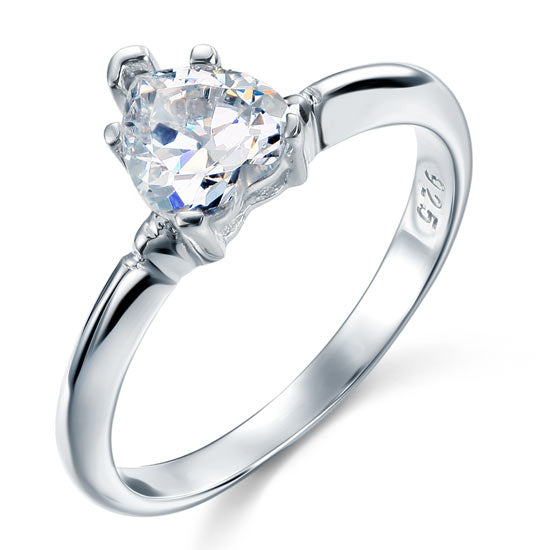 1.5 Carat Heart Cut Created Diamond Engagement Sterling 925 Silver Ring XFR8034-1