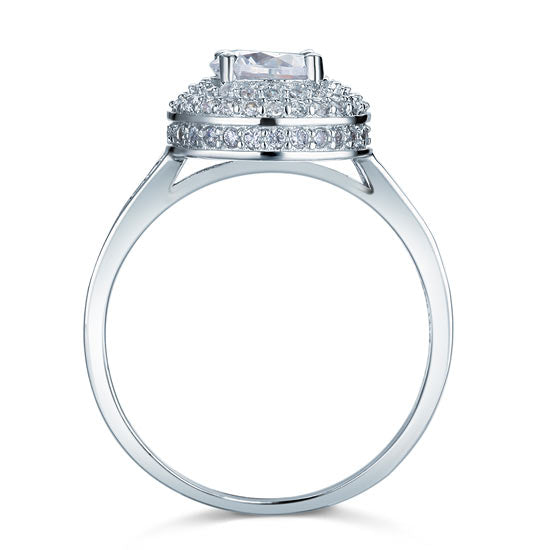 1 Carat Round Cut Created Diamond Wedding Engagement Sterling 925 Silver Ring XFR8035-3