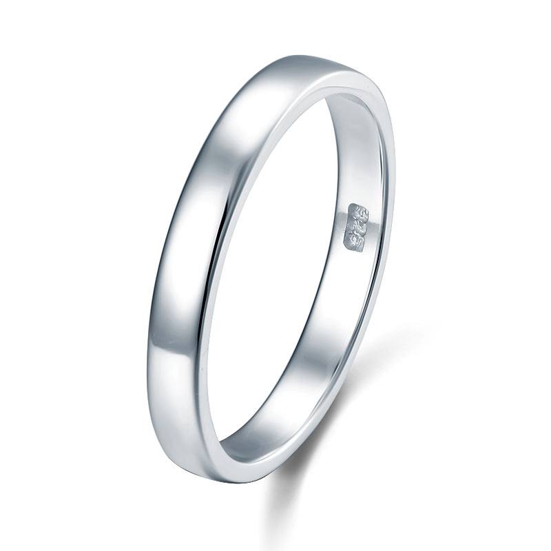 Classic Plain Solid Sterling 925 Silver Wedding Band Ring XFR8041-0