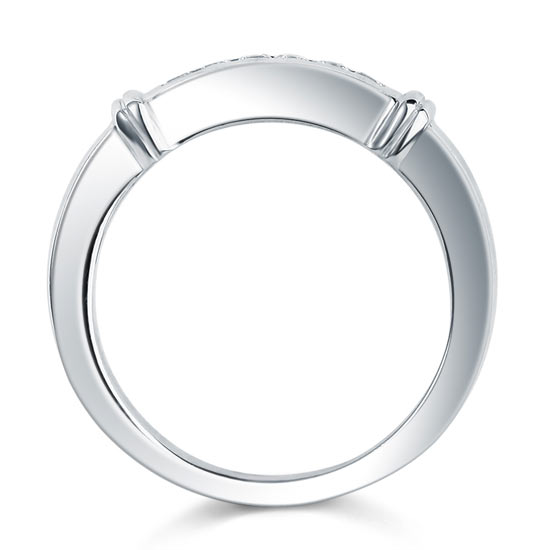 Channel Set Created Diamond Solid Sterling 925 Silver Wedding Ring XFR8044-3