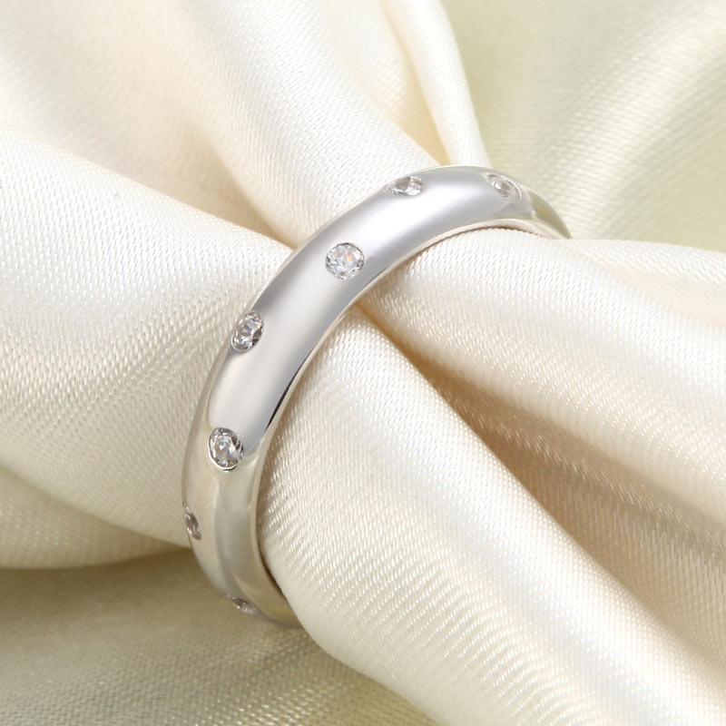 Created Diamond Wedding Band Solid Sterling 925 Silver Ring XFR8060-2