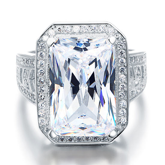 Princess Cut Created Diamond 925 Sterling Silver Ring XFR8116-2