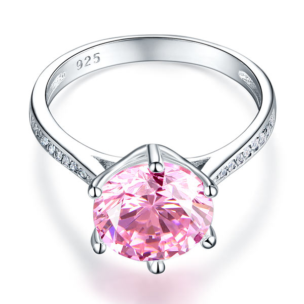 925 Sterling Silver Wedding Engagement Ring 3 Carat Created Diamond Jewelry XFR8210-3